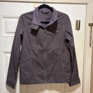 The North Face Windwall Softshell Jacket Women Dark Gray Full Zip Windbreaker M
